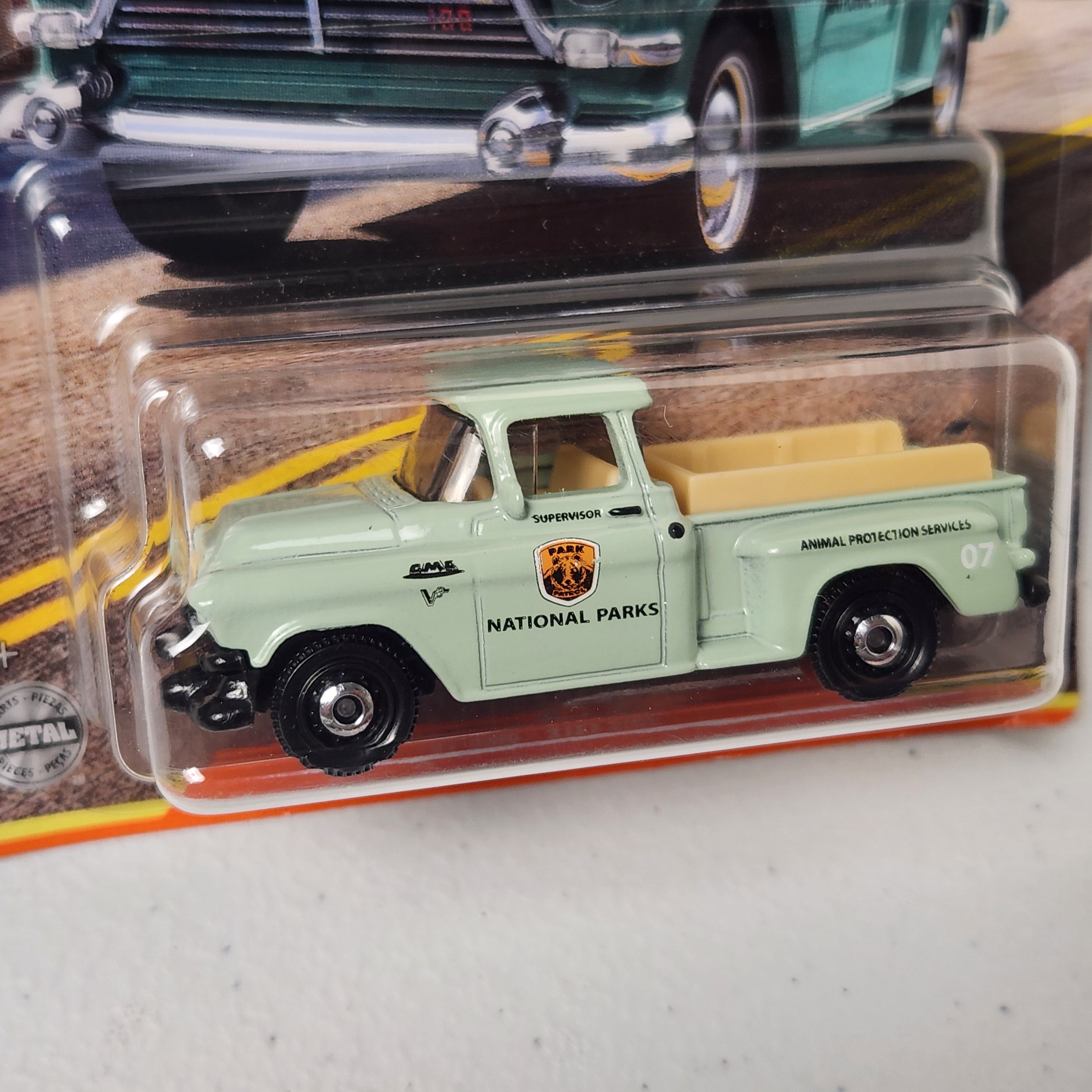 57 GMC Stepside National Parks 12/12 Mainline American Matchbox 2017
