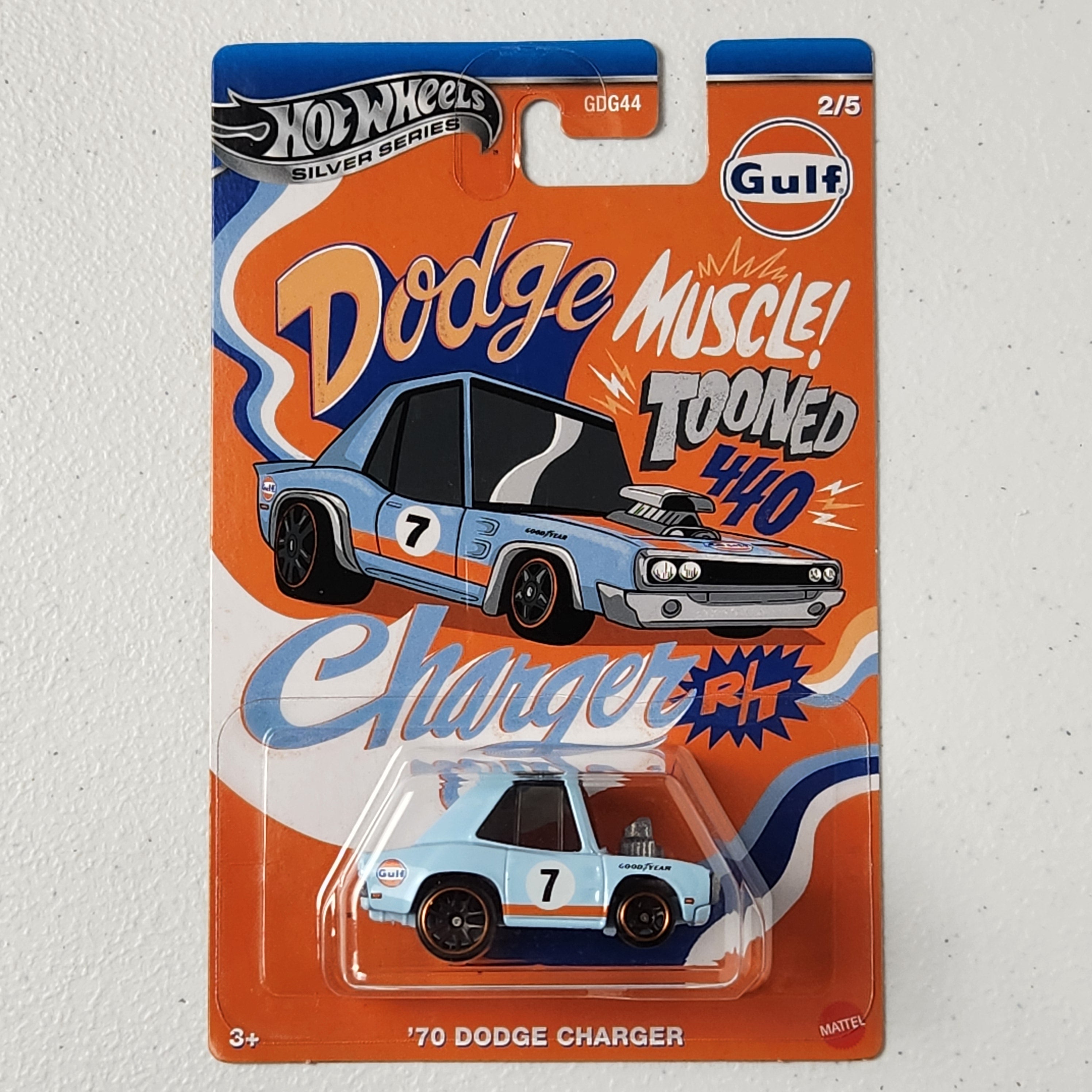 ’70 Dodge Charger #2/5 Tooned Gulf American SS Hot Wheels