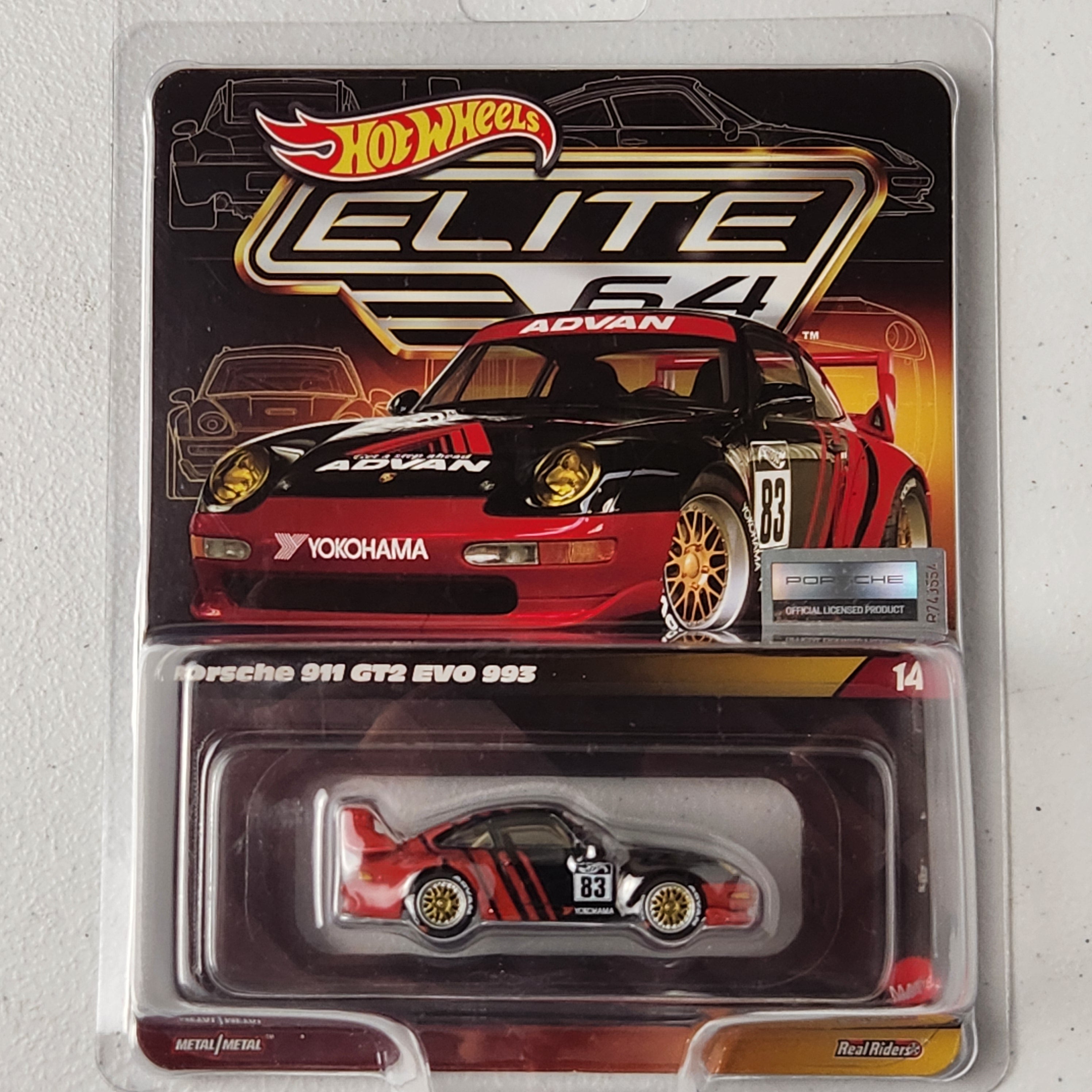 Porsche 911 GT2 Evo 993 #14 Elite 64 European Silver Series Hot Wheels 2024