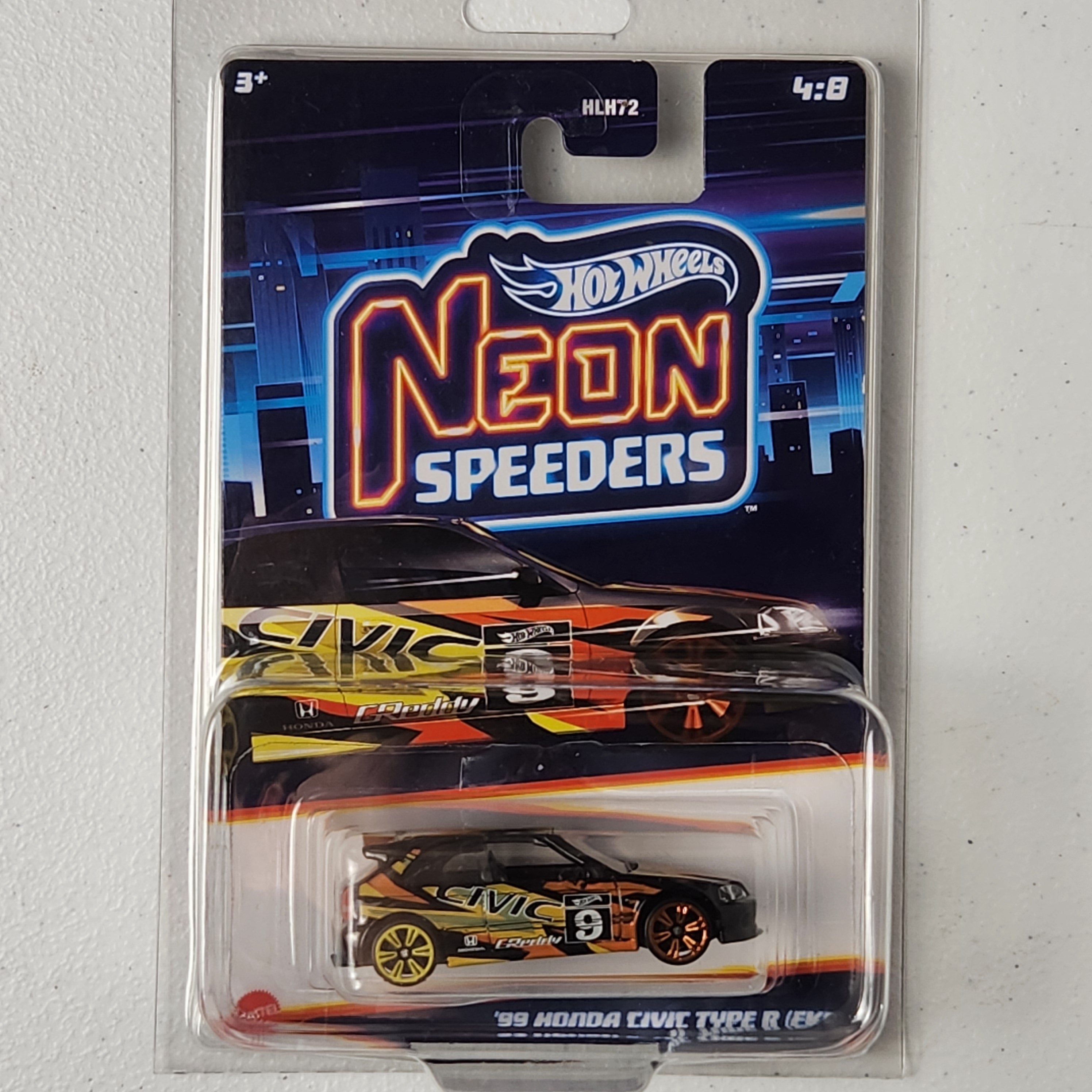 99 Honda Civic Type R (EK9) 4/8 JDM Neon Speeders Hot Wheels 2023