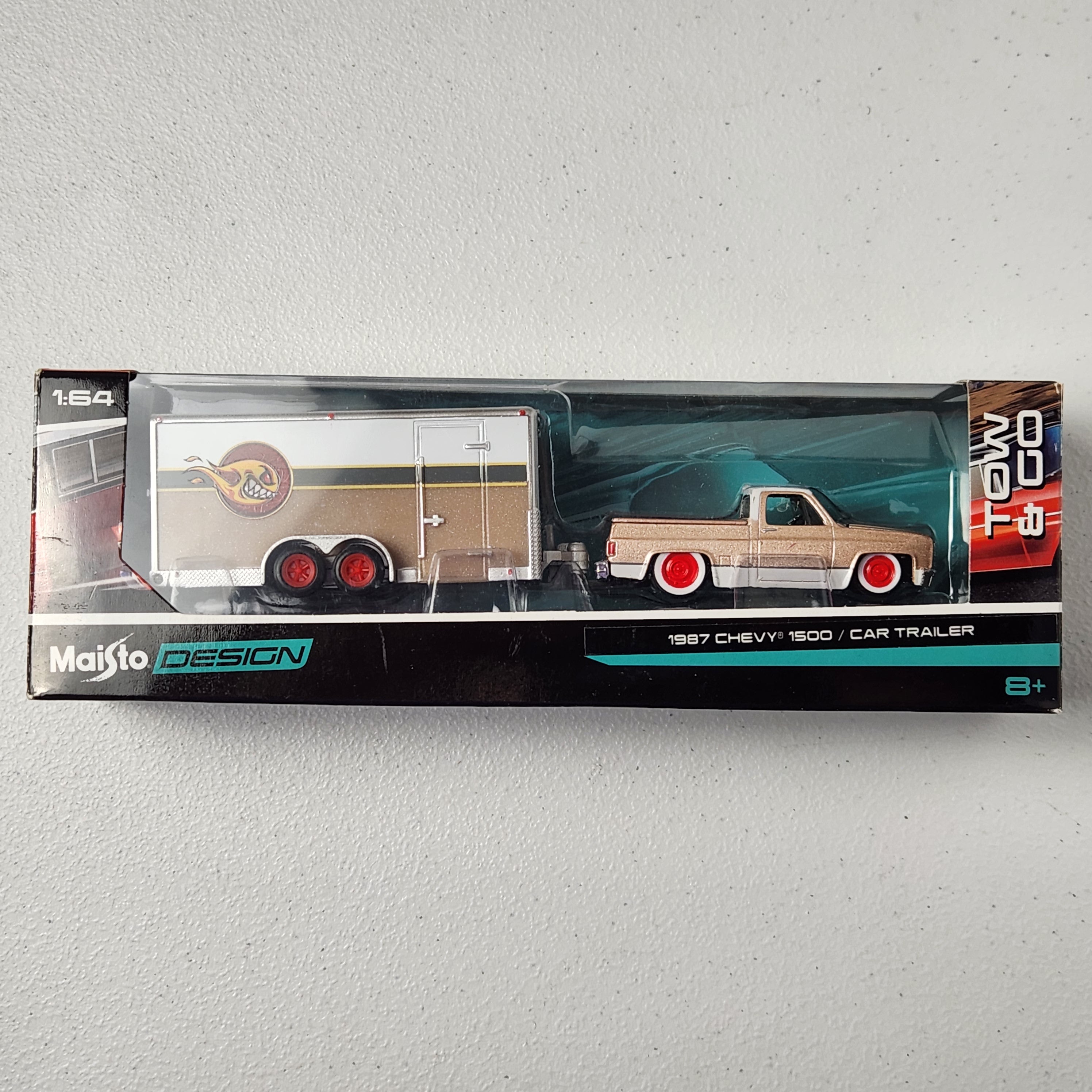 1987 Chevy 1500 / Car Trailer Tow & Go American Maisto 2017