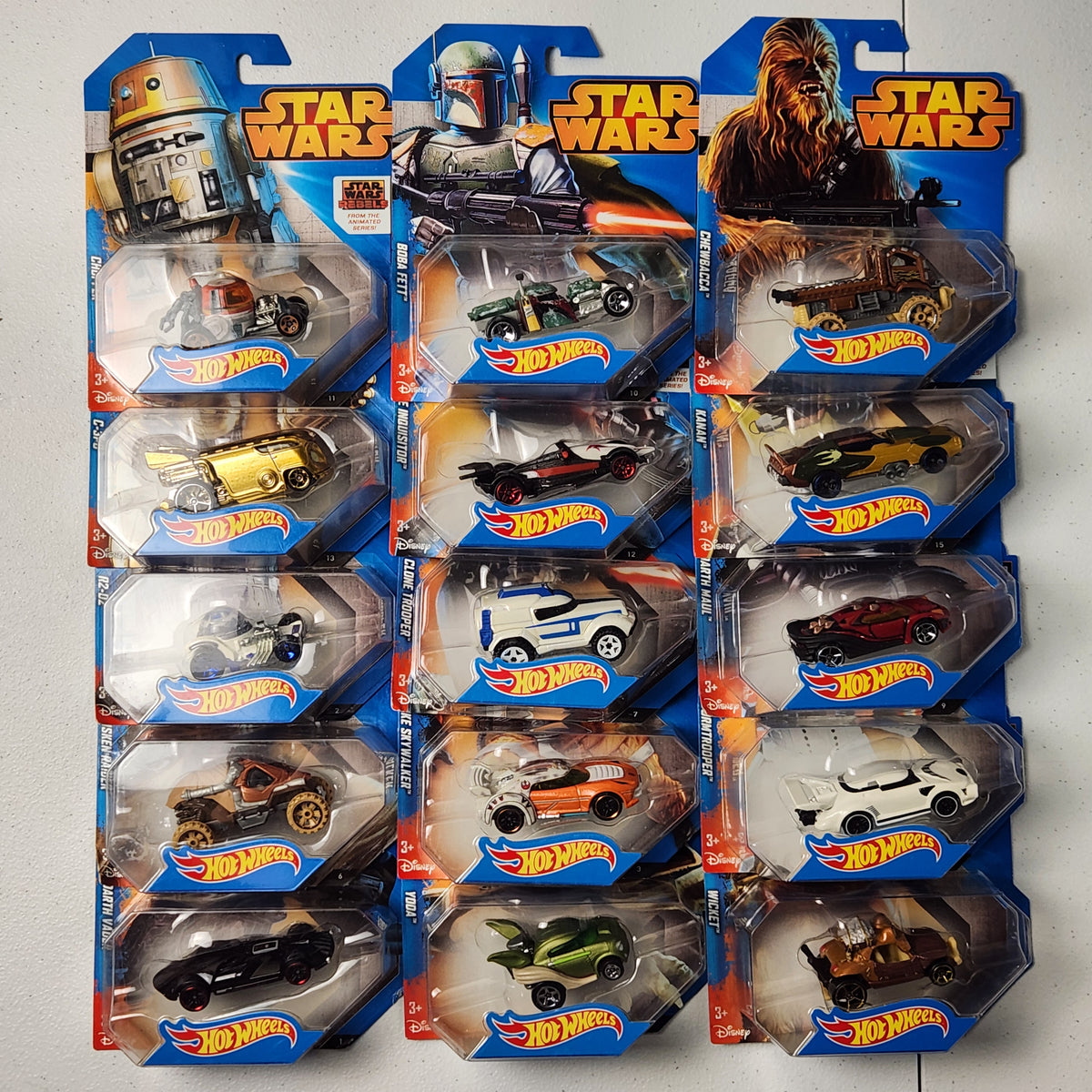 Star Wars Character Cars Complete 15-Car Set Star Wars Hot Wheels 2014