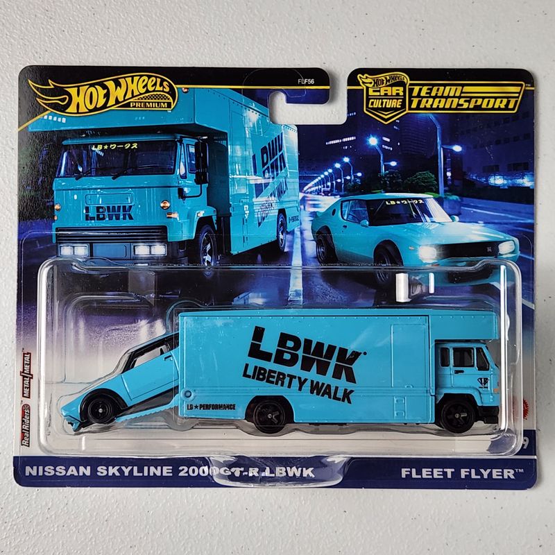 Nissan Skyline 2000GT R LBWK, #69 Fleet Flyer Car Culture Team Transport JDM Premium Hot Wheels