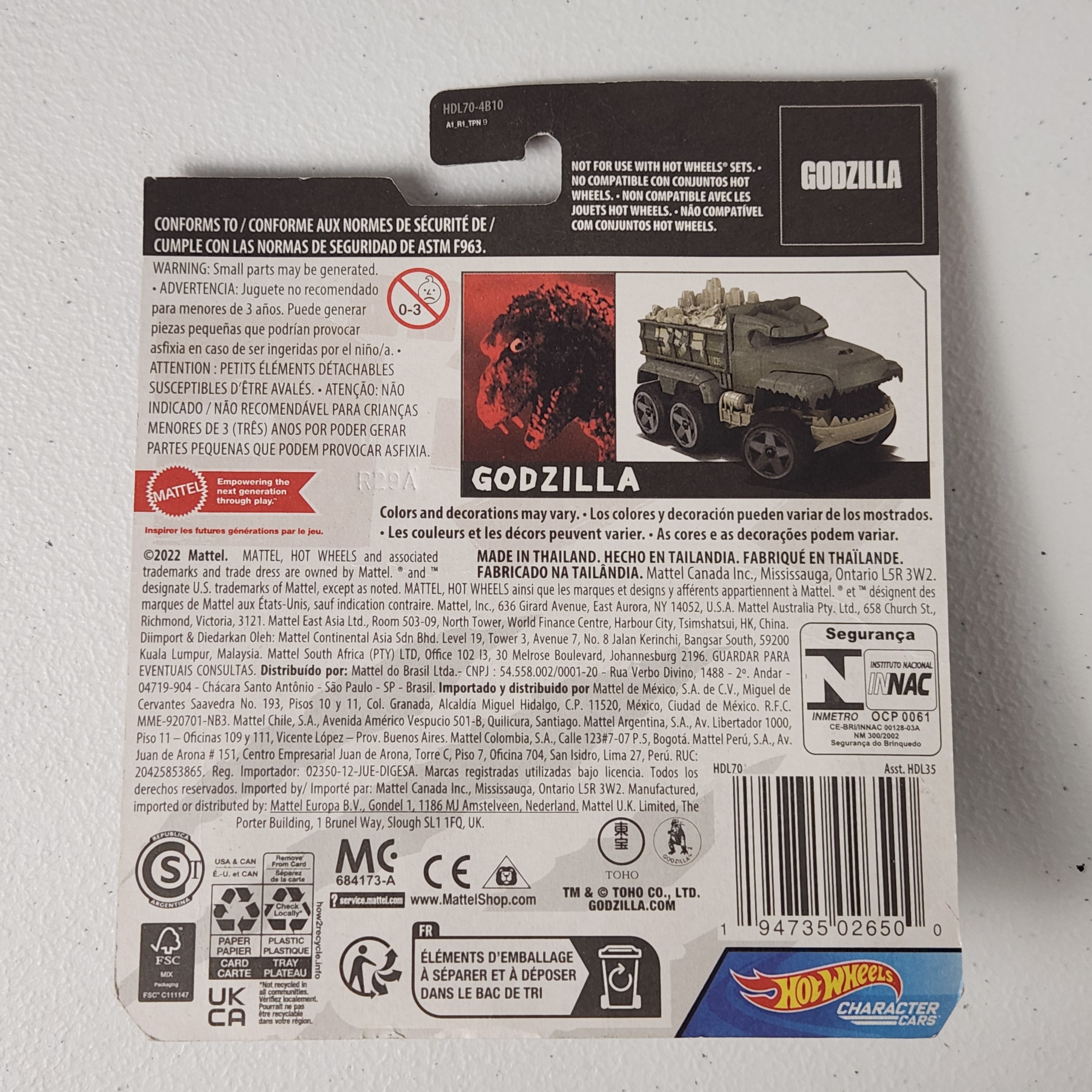 Godzilla Character Cars Fantasy Premium Hot Wheels