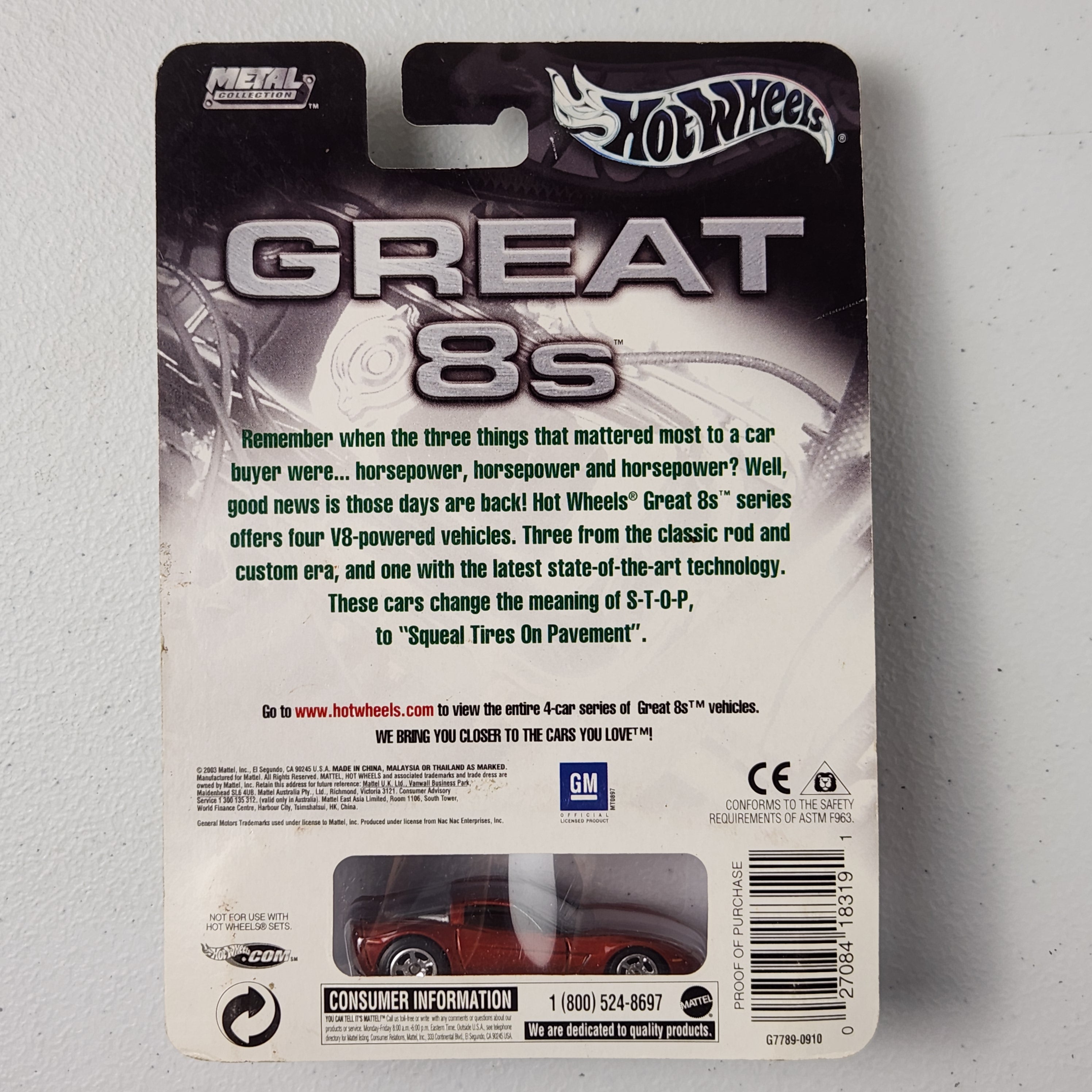 C6 Corvette #1/4 Great 8s American Premium Hot Wheels 2004