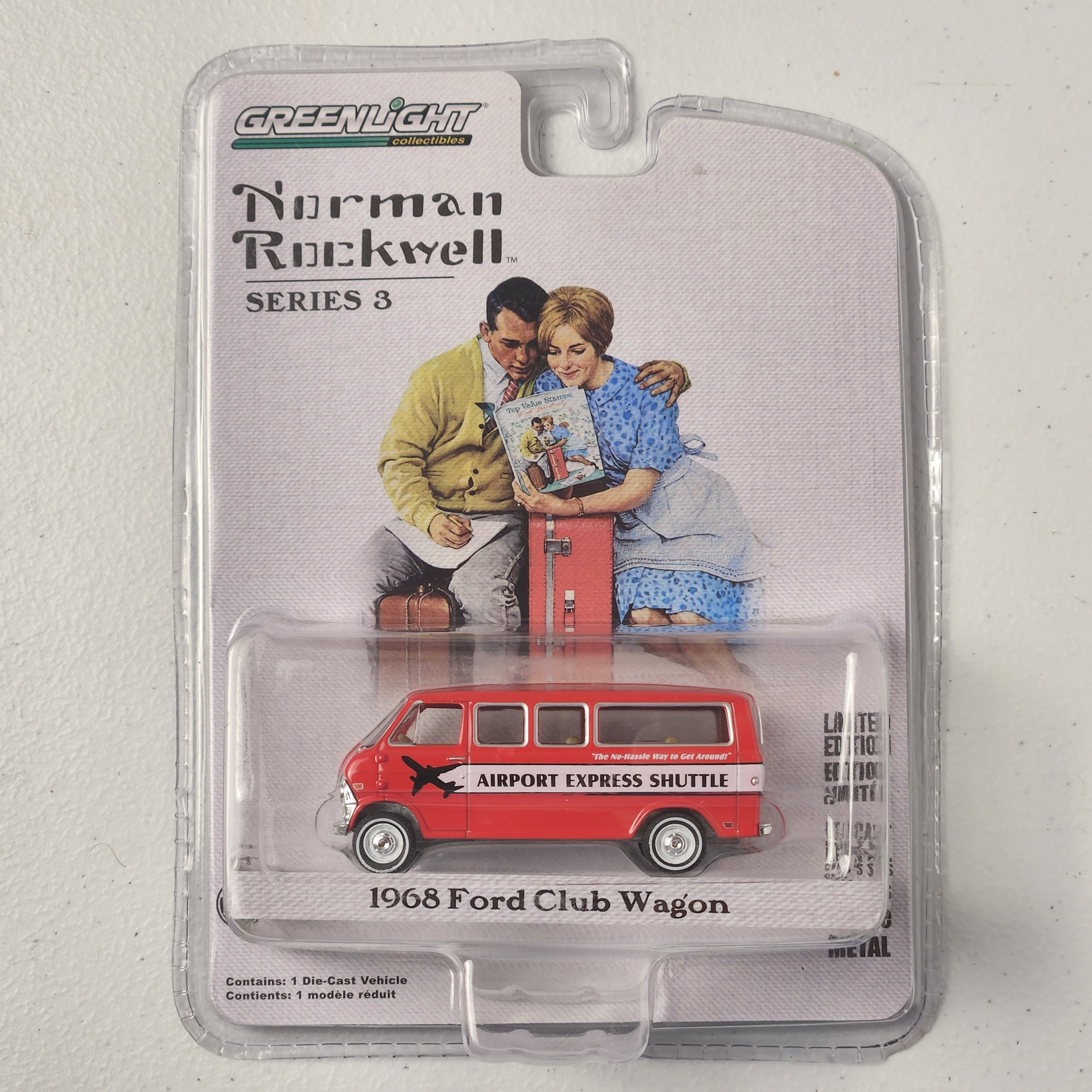 1968 Ford Club Wagon Van Airport Express Norman Rockwell Series 3 American GreenLight 2021