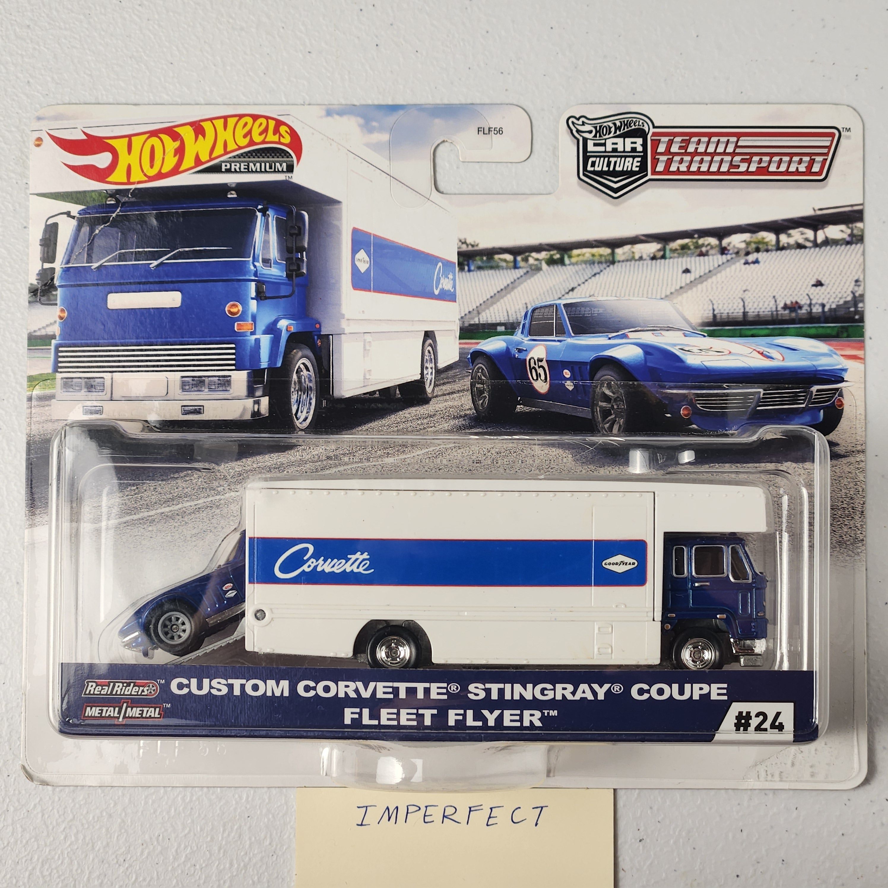 Custom Corvette Stingray Coupe Fleet Flyer #24 Team Transport American Premium Hot Wheels