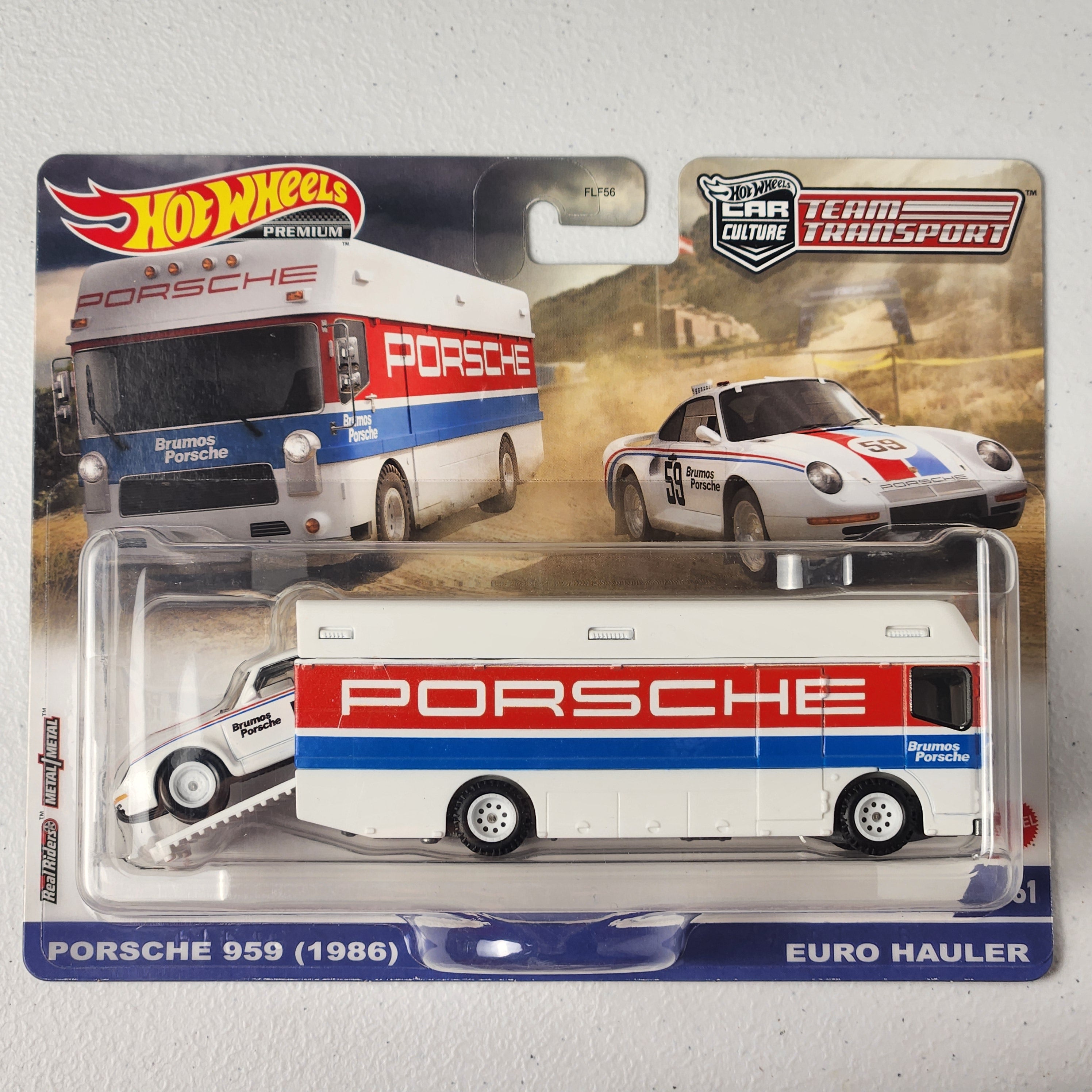 Porsche 959 1986 Euro Hauler #61 Team Transport European Premium Hot Wheels
