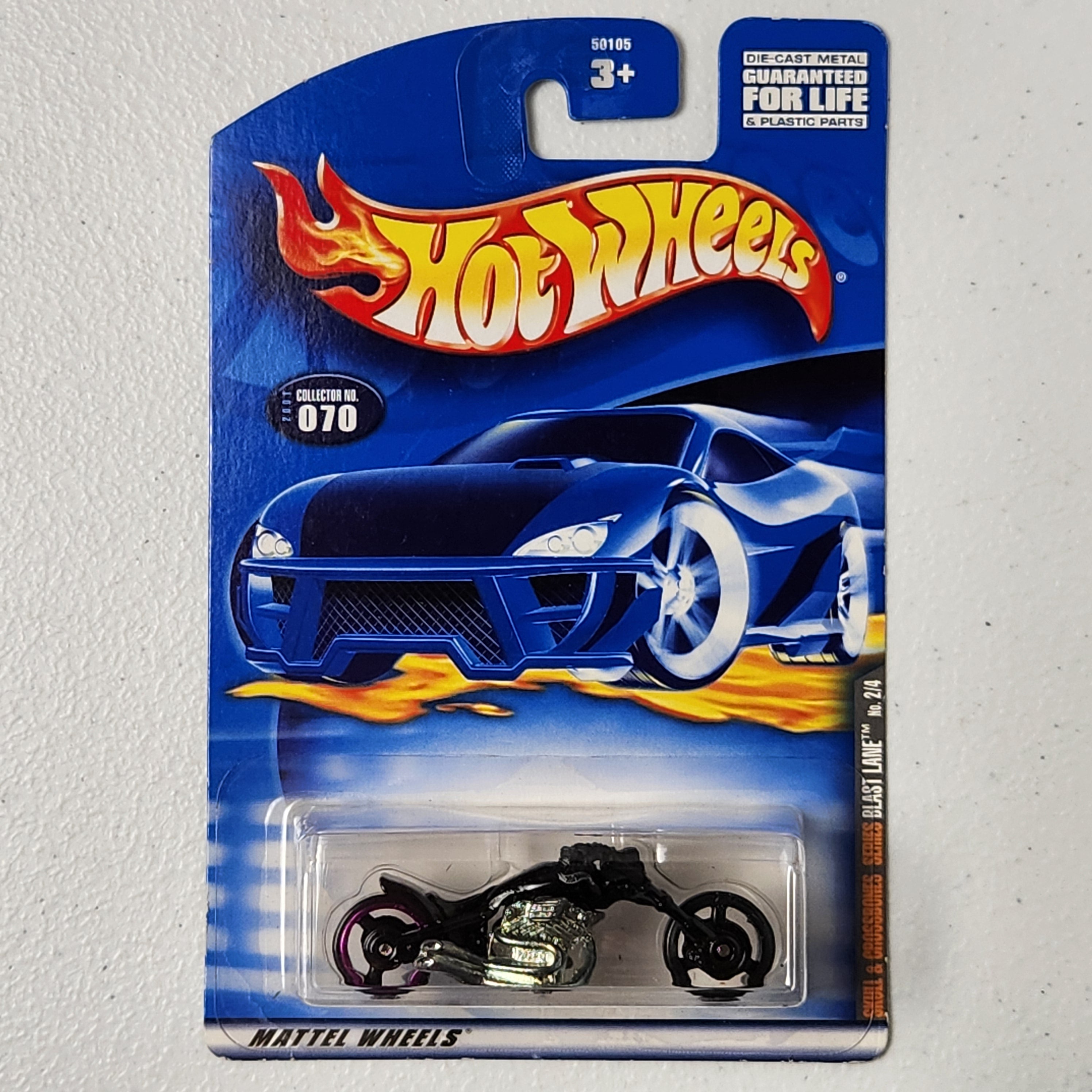 Blast Lane Skull & Crossbones Purple Back Rim American Mainline Hot Wheels