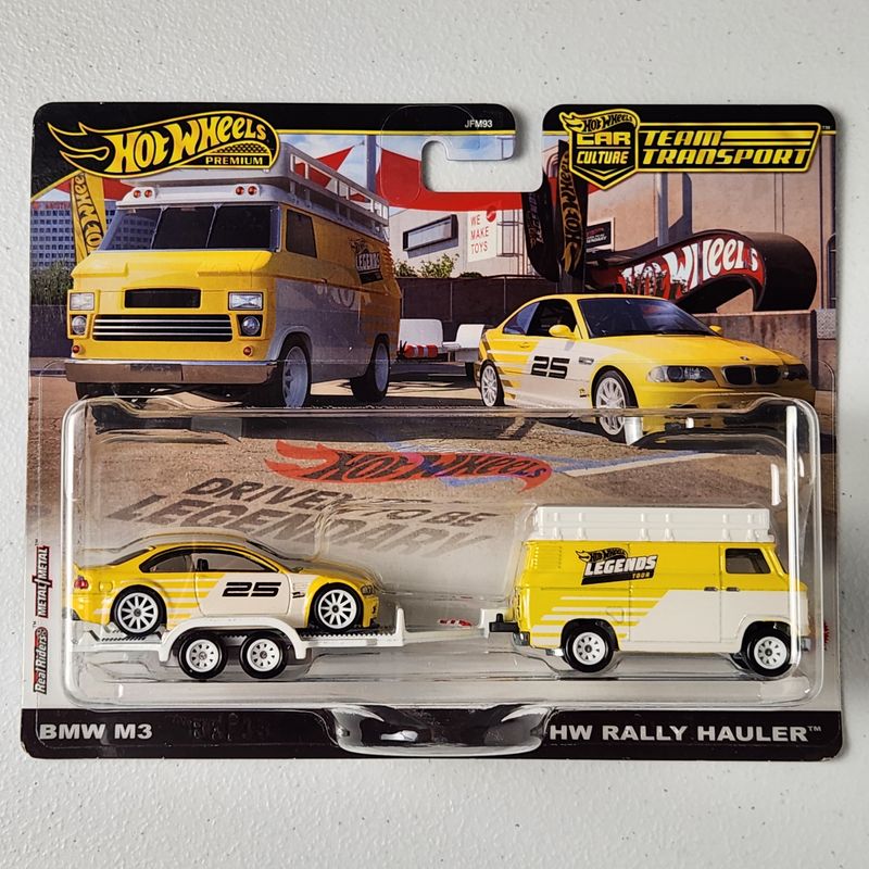 BMW M3, HW Rally Hauler Car Culture Team Transport European Premium Hot Wheels