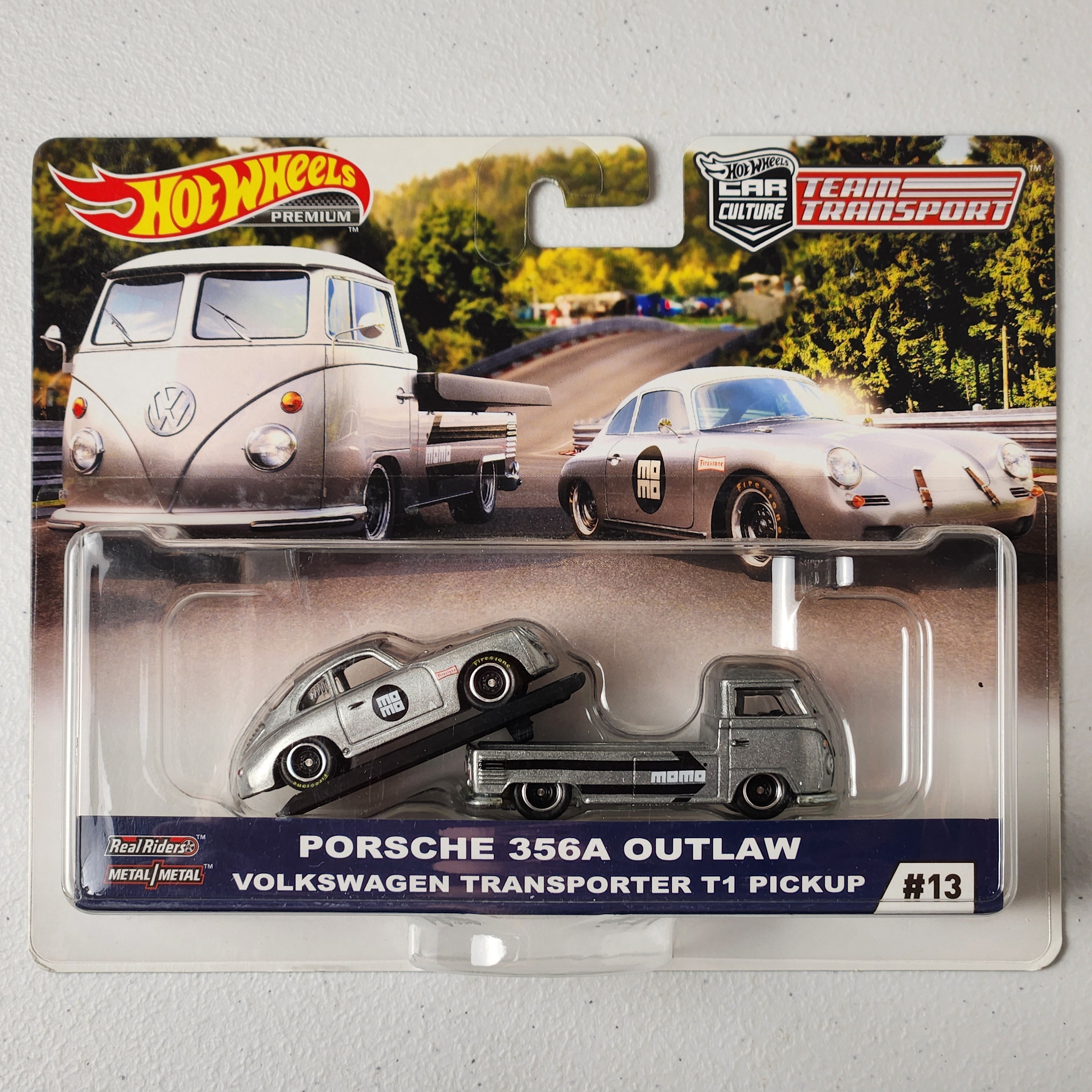 Porsche 356A Outlaw Volkswagen Transporter T1 Pickup #13 Team Transport European Premium Hot Wheels 2023
