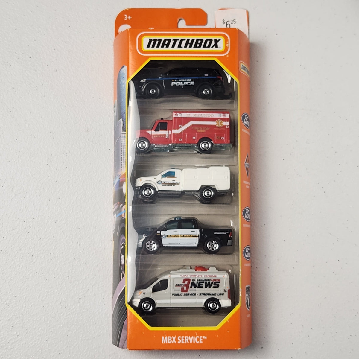 MBX Service 5-Pack Emergency Ambulance Police Other Mainline Matchbox