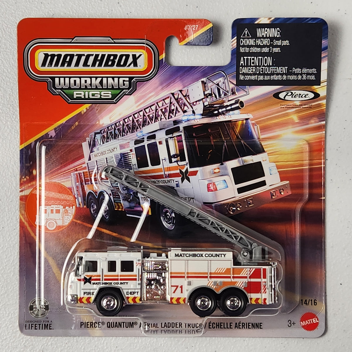 Fire Truck Pierce Quantum Aerial Ladder Truck 14/16 Working Rigs American Matchbox 2026