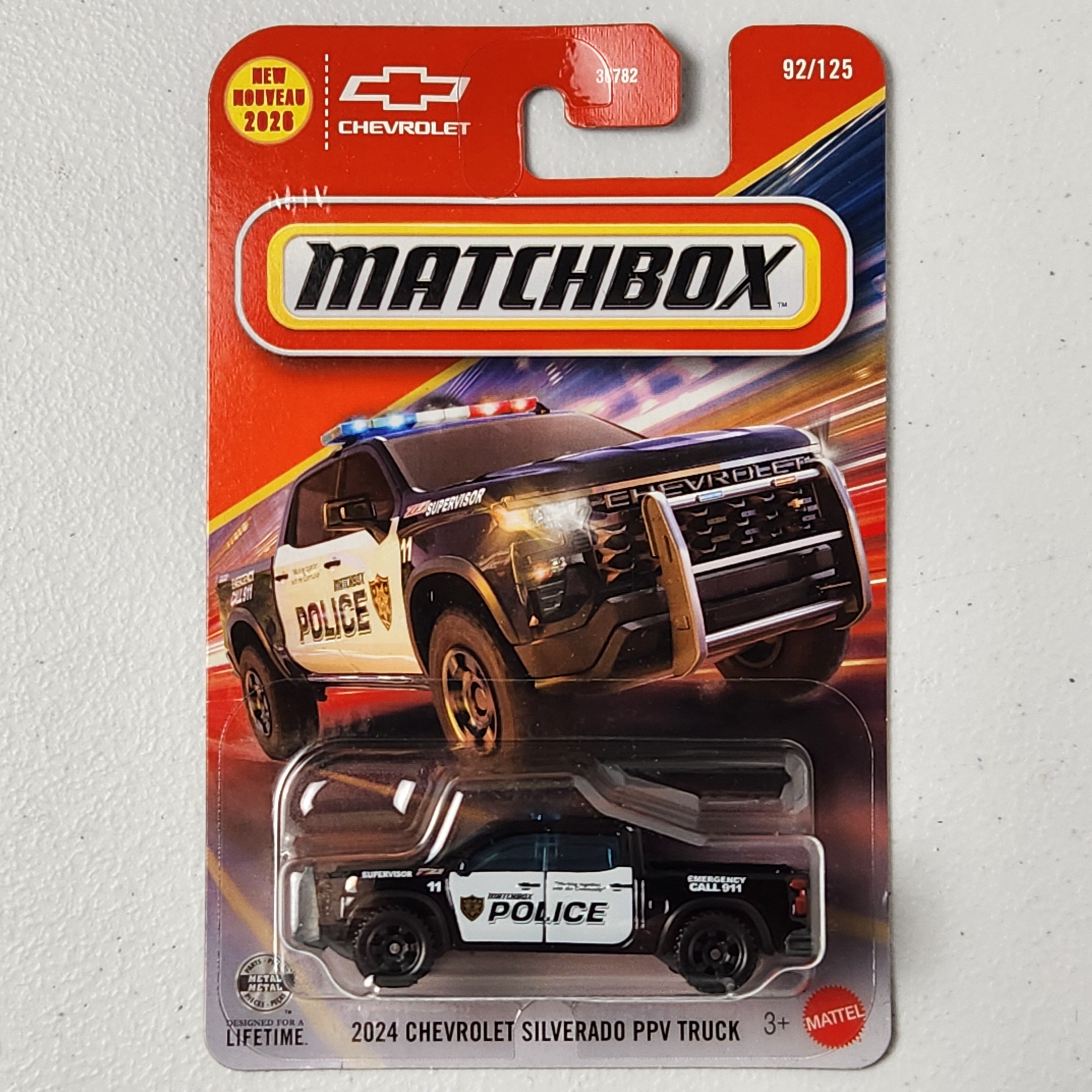 2024 Chevrolet Silverado PPV Truck Police Car American Mainline Matchbox