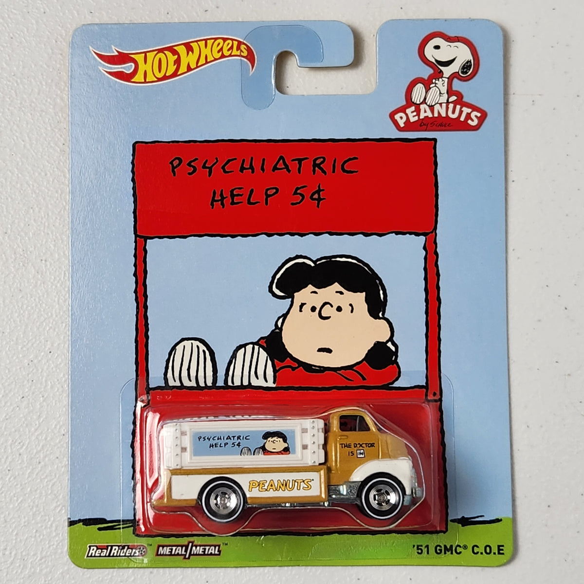51 GMC C.O.E. Lucy's Psychiatric Help 5¢ Truck #Peanuts Peanuts American Premium Hot Wheels 2014