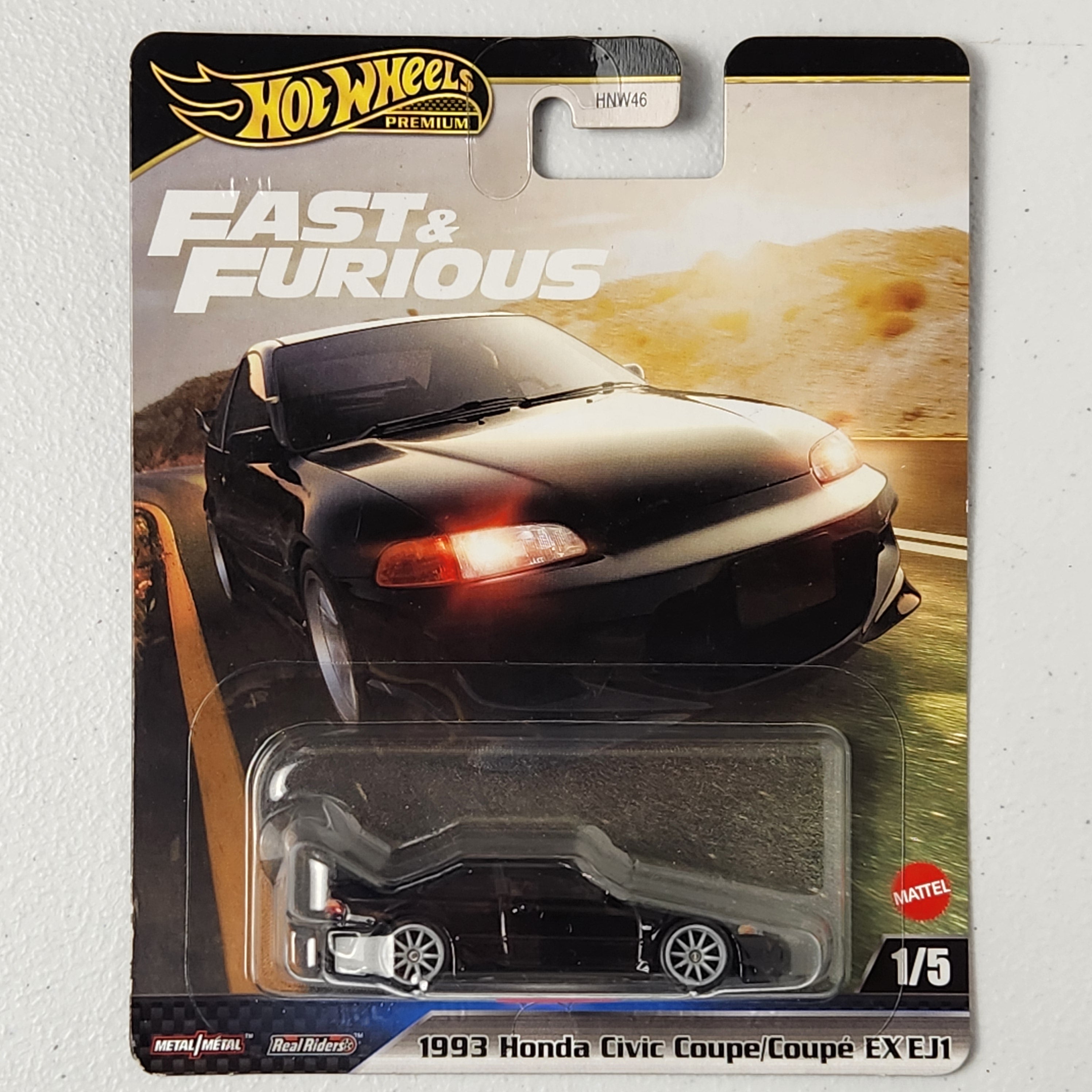 1993 Honda Civic Coupe EX EJ1 1/5 Fast & Furious JDM Premium Hot Wheels 2025