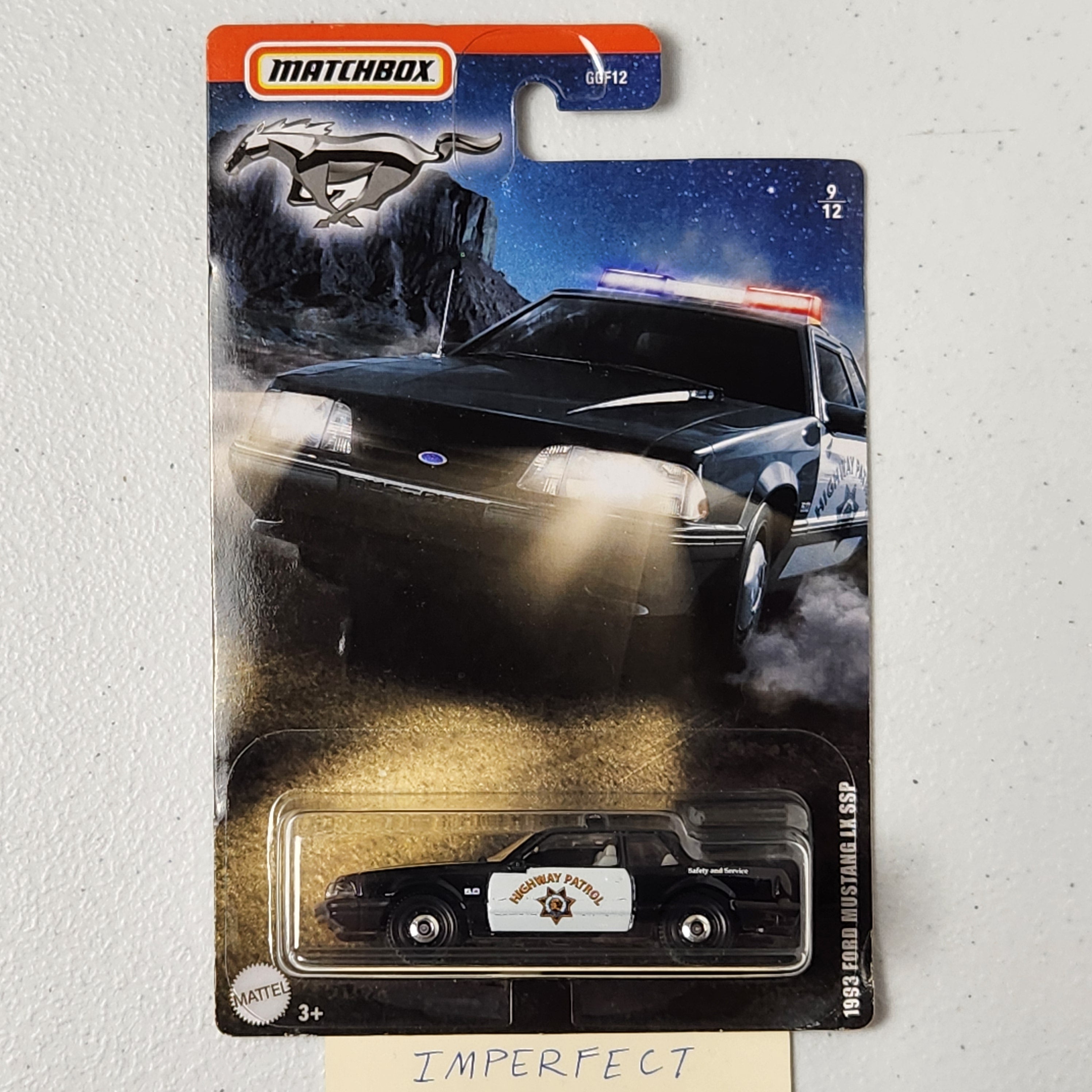 1993 Ford Mustang LX SSP Police Car American Mainline Matchbox 2020