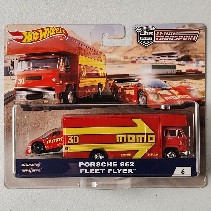 Porsche 962 Fleet Flyer #6 Team Transport European Premium Hot Wheels 2024