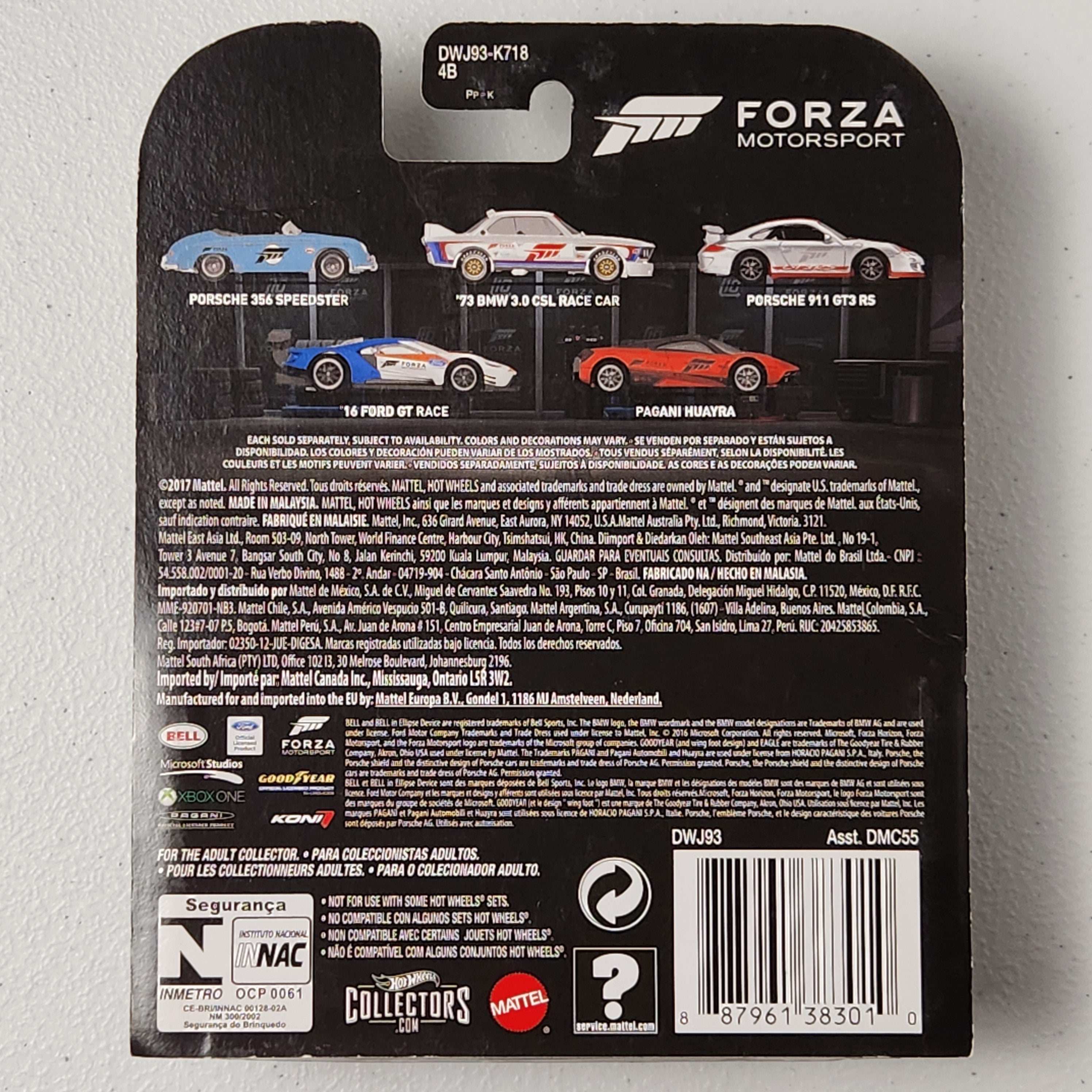 Porsche 911 GT3 RS 3/5 Forza Motorsport European Premium Hot Wheels 2018