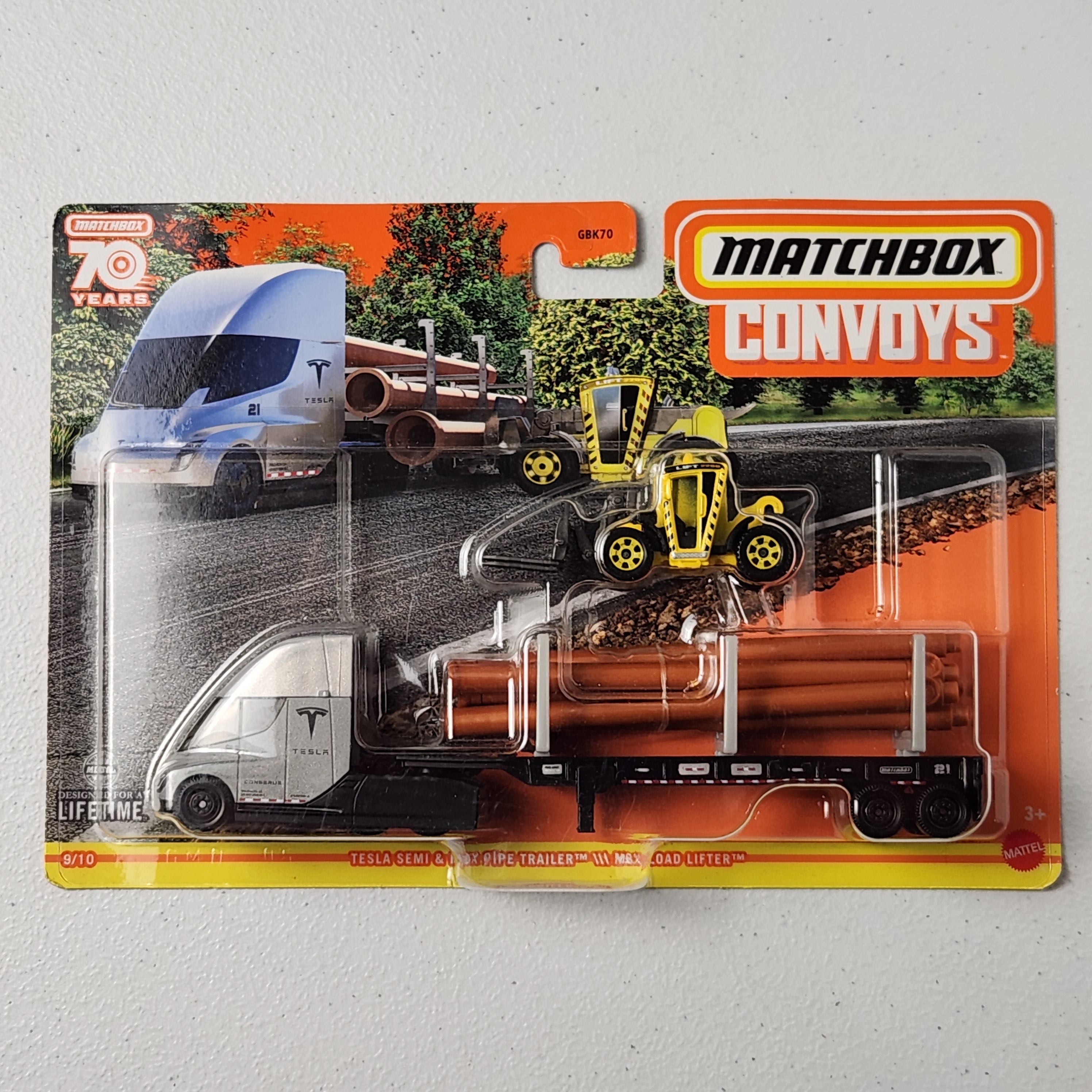 Tesla Semi & MBX Pipe Trailer MBX Load Lifter 9/10 Conveys American Hot Wheels 2023