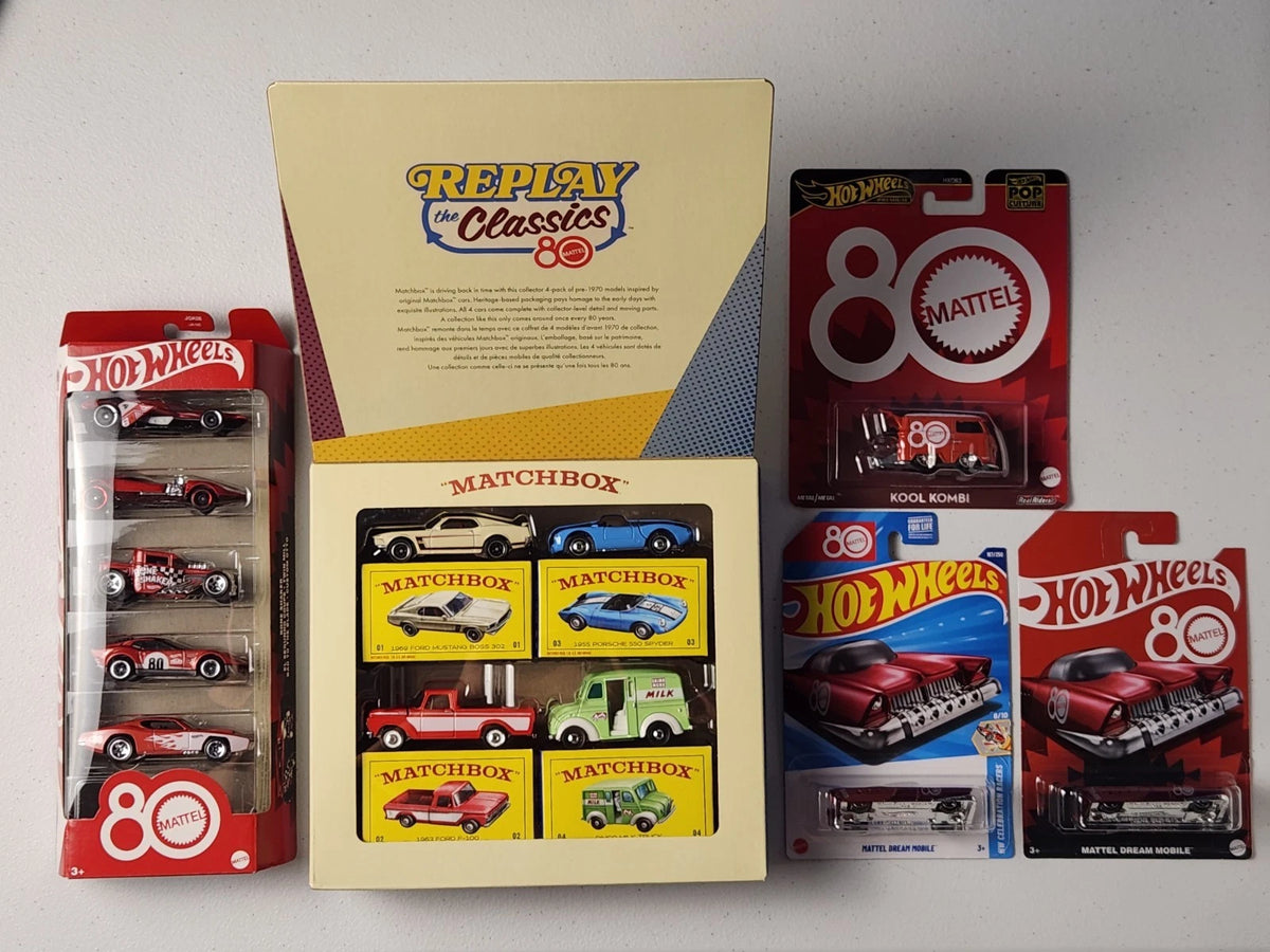 Mattel 80th Matchbox Gift Gift Classics Hot Wheels 5-Pack Kool Kombi Dream Mobile
