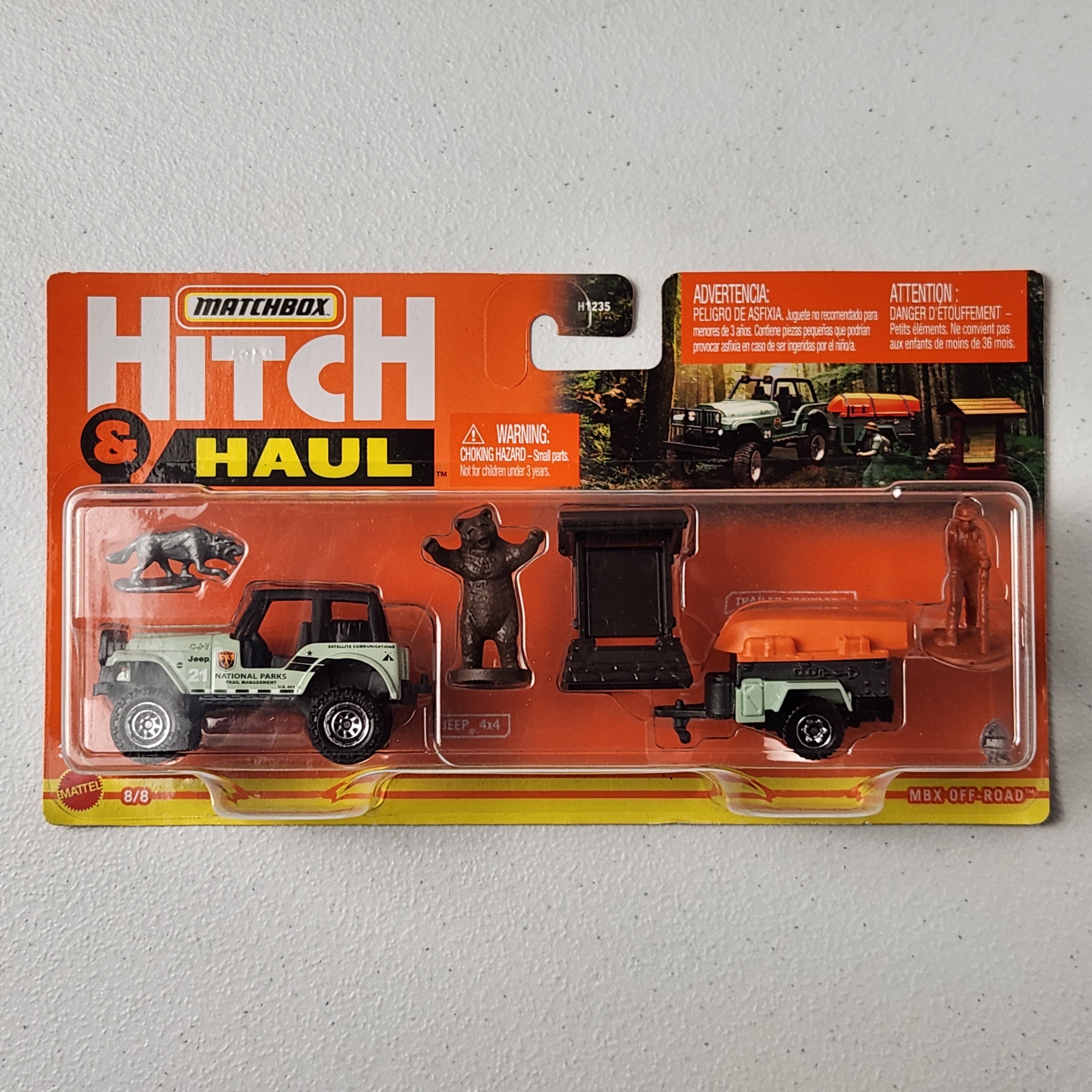 JEEP CJ-7 4x4 MBX Off-Road Hitch & Haul Trailer National Parks 8/8 Matchbox 2019