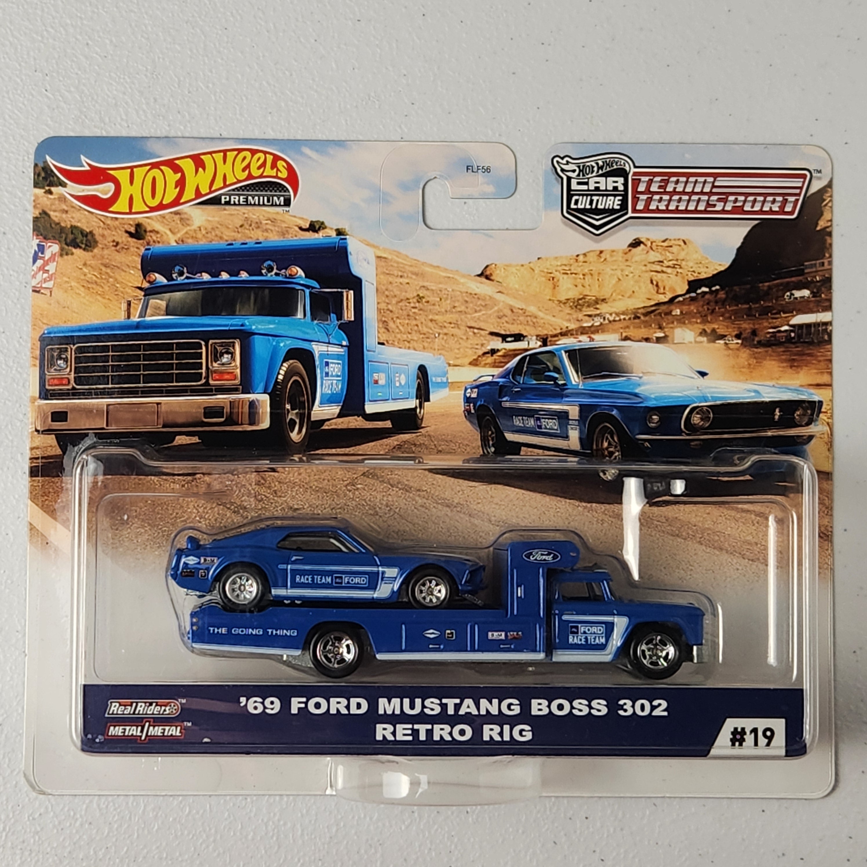 69 Ford Mustang Boss 302 Retro Rig #19 Team Transport American Premium Hot Wheels