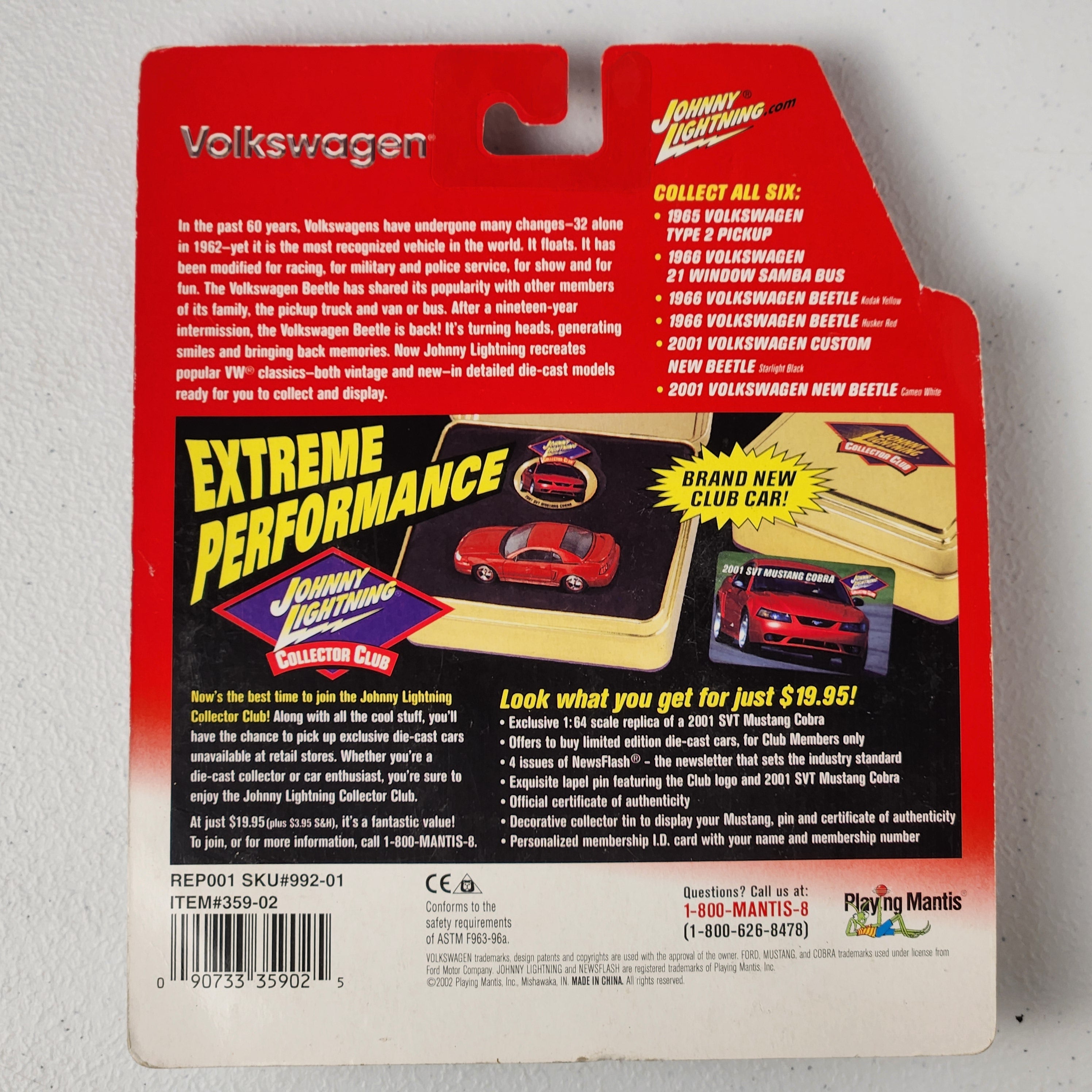 2001 New Beetle Volkswagen European Johnny Lightning