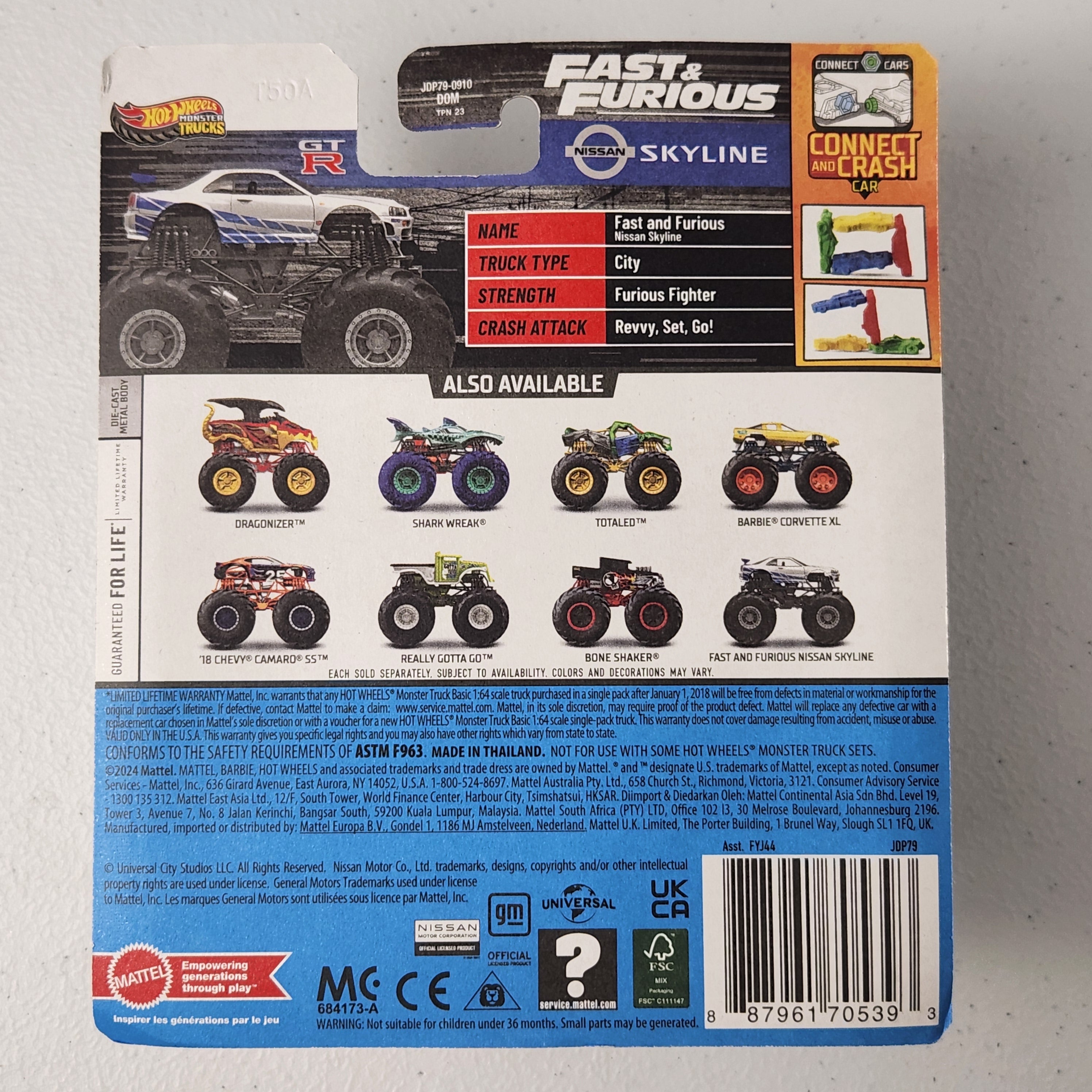 Nissan Skyline GTR Monster Trucks Fast & Furious SS JDM Hot Wheels