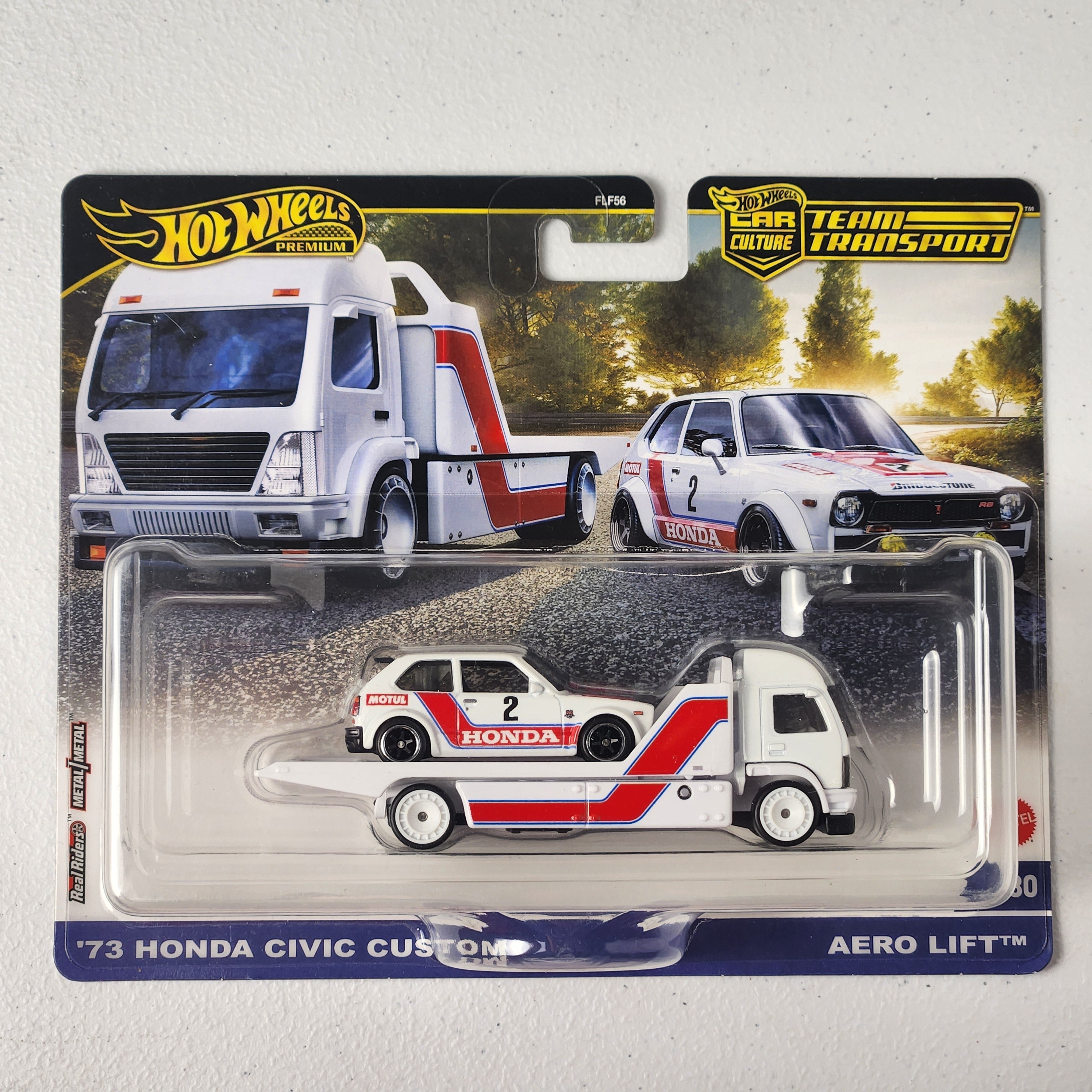 73 Honda Civic Custom Aero Lift #80 Team Transport JDM Premium Hot Wheels